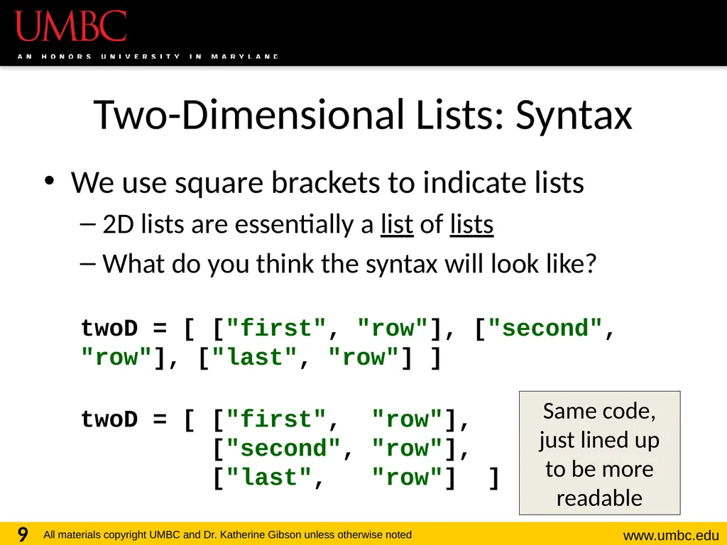 CMSC201 Computer Science I for Majors Lecture 12 – - slide 9 of 42