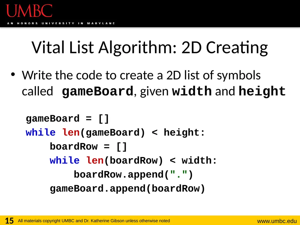 CMSC201 Computer Science I for Majors Lecture 12 – - slide 15 of 42