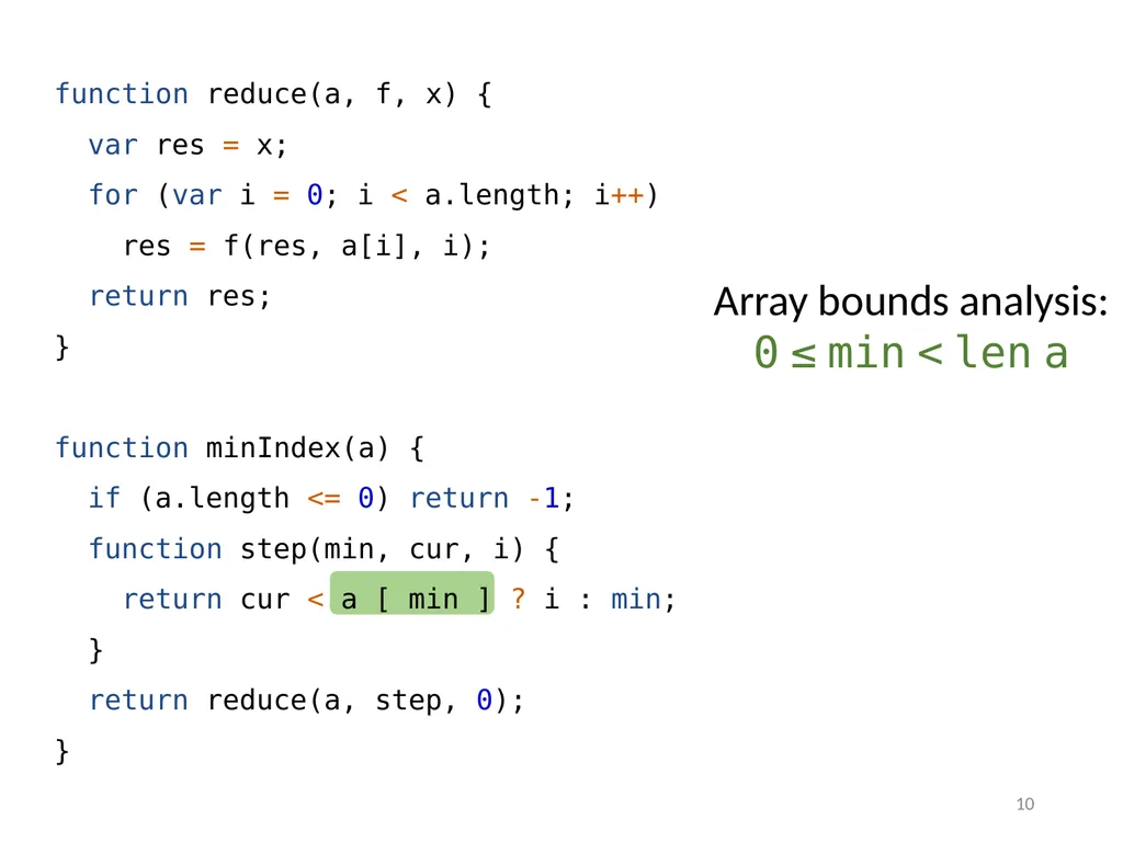 Refinement Types for TypeScript Panagiotis Vekris - slide 10 of 92