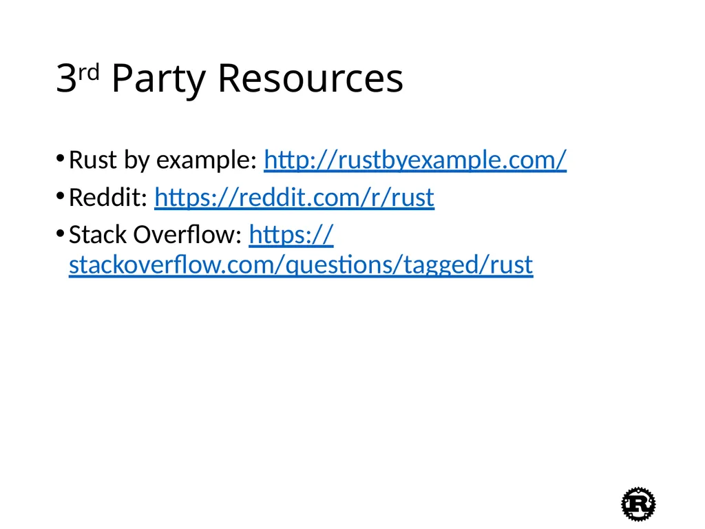 An Introduction to Rust Programming Language - slide 49 of 53