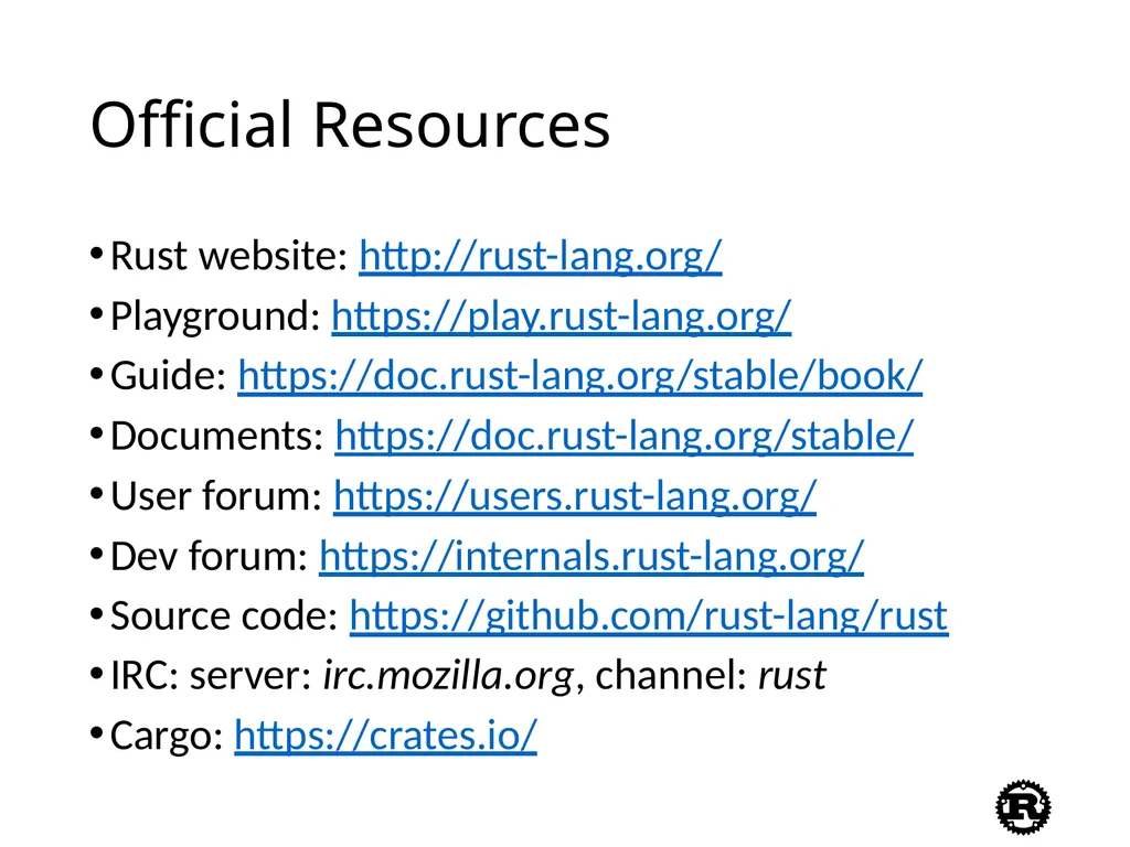 An Introduction to Rust Programming Language - slide 48 of 53