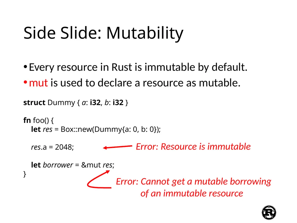 An Introduction to Rust Programming Language - slide 21 of 53