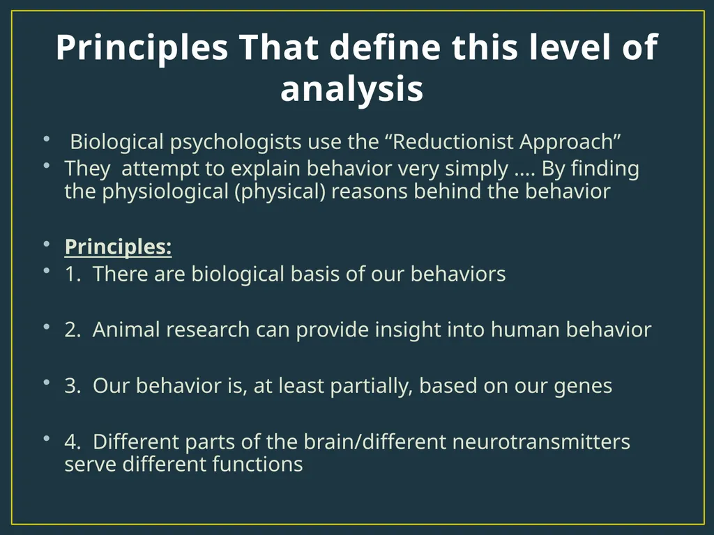 Biological Psychology The NATURE in the Nature vs. - slide 2 of 21