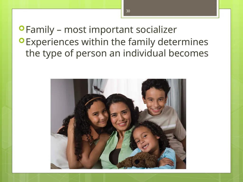 CHAPTER 5 Socializing the Individual Section 1: - slide 30 of 38