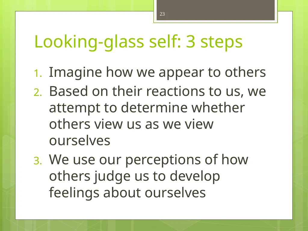 CHAPTER 5 Socializing the Individual Section 1: - slide 23 of 38