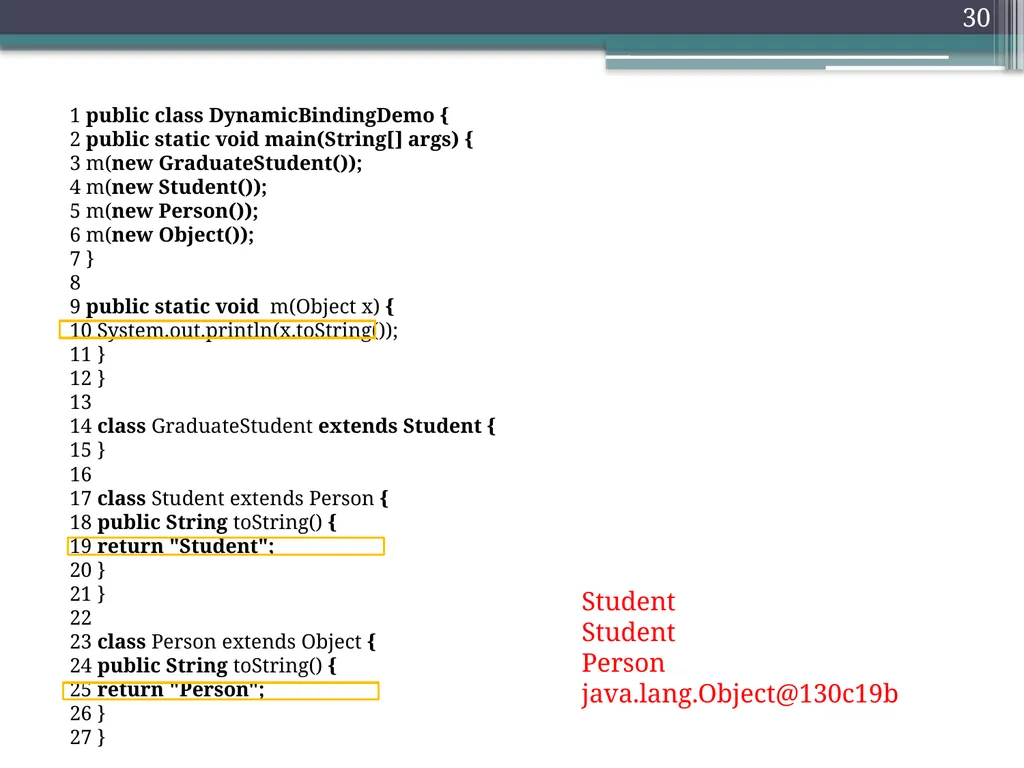 1 Object Oriented programming Instructors: Dr. - slide 30 of 50