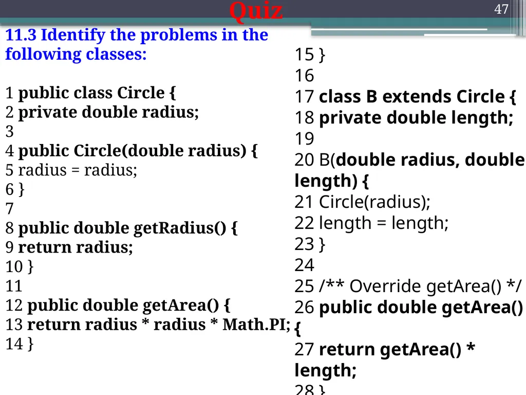 1 Object Oriented programming Instructors: Dr. - slide 47 of 50