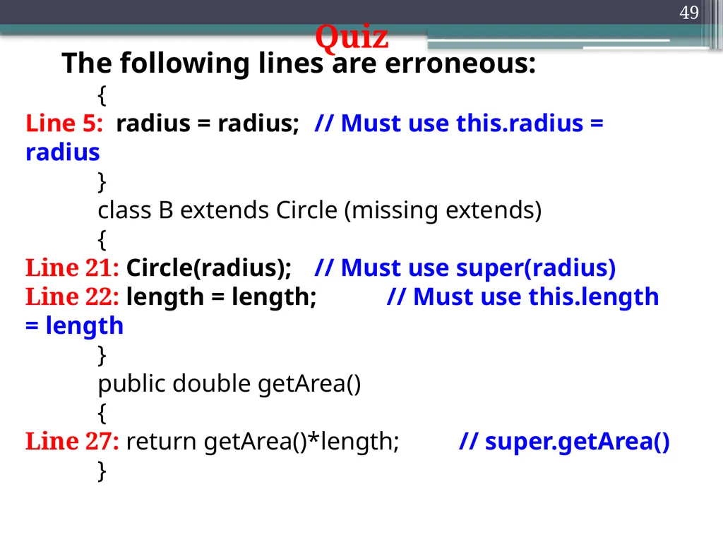 1 Object Oriented programming Instructors: Dr. - slide 49 of 50