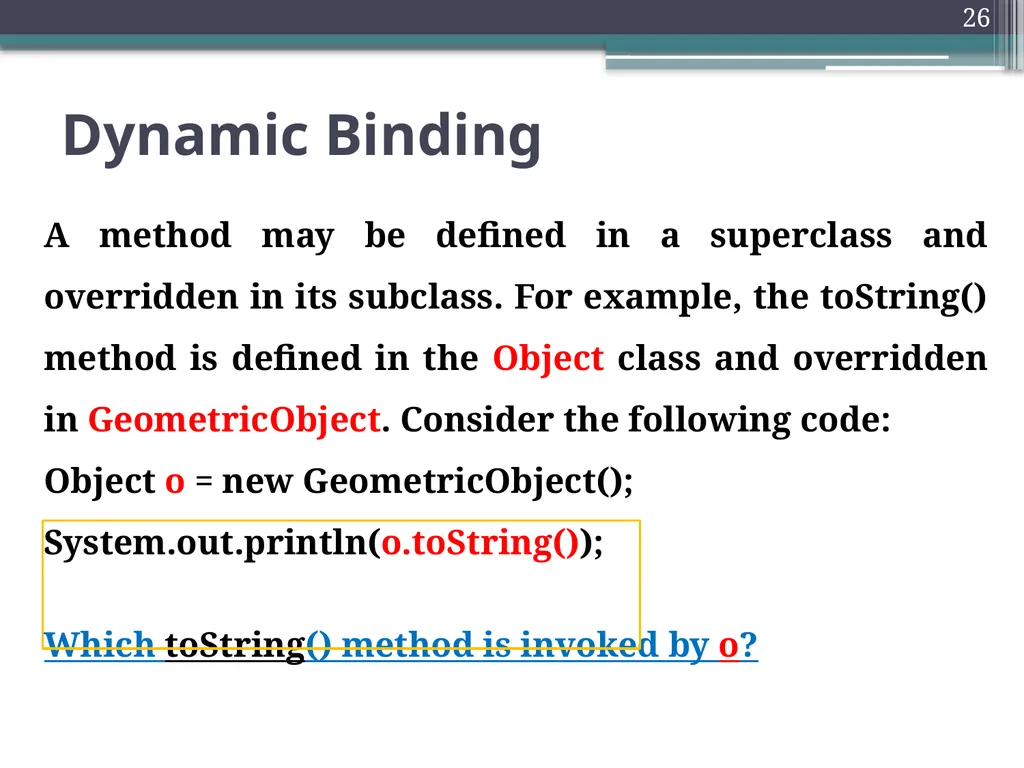 1 Object Oriented programming Instructors: Dr. - slide 26 of 50