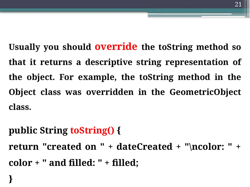 1 Object Oriented programming Instructors: Dr. - slide 21 of 50