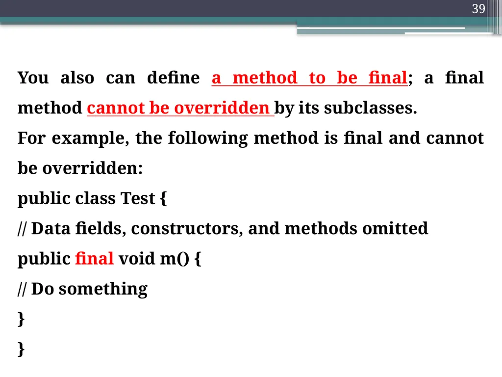1 Object Oriented programming Instructors: Dr. - slide 39 of 50