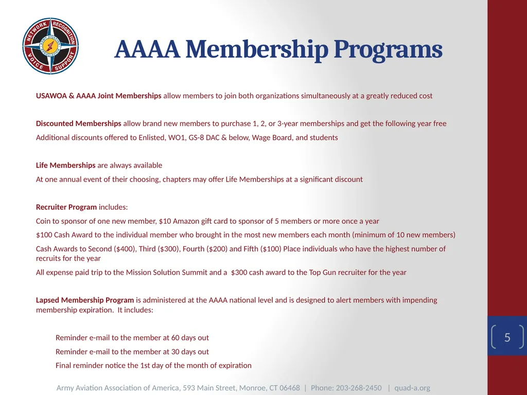 AAAA Membership Quick Start Summary 1 Basics of - slide 5 of 6