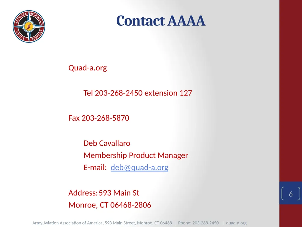 AAAA Membership Quick Start Summary 1 Basics of - slide 6 of 6