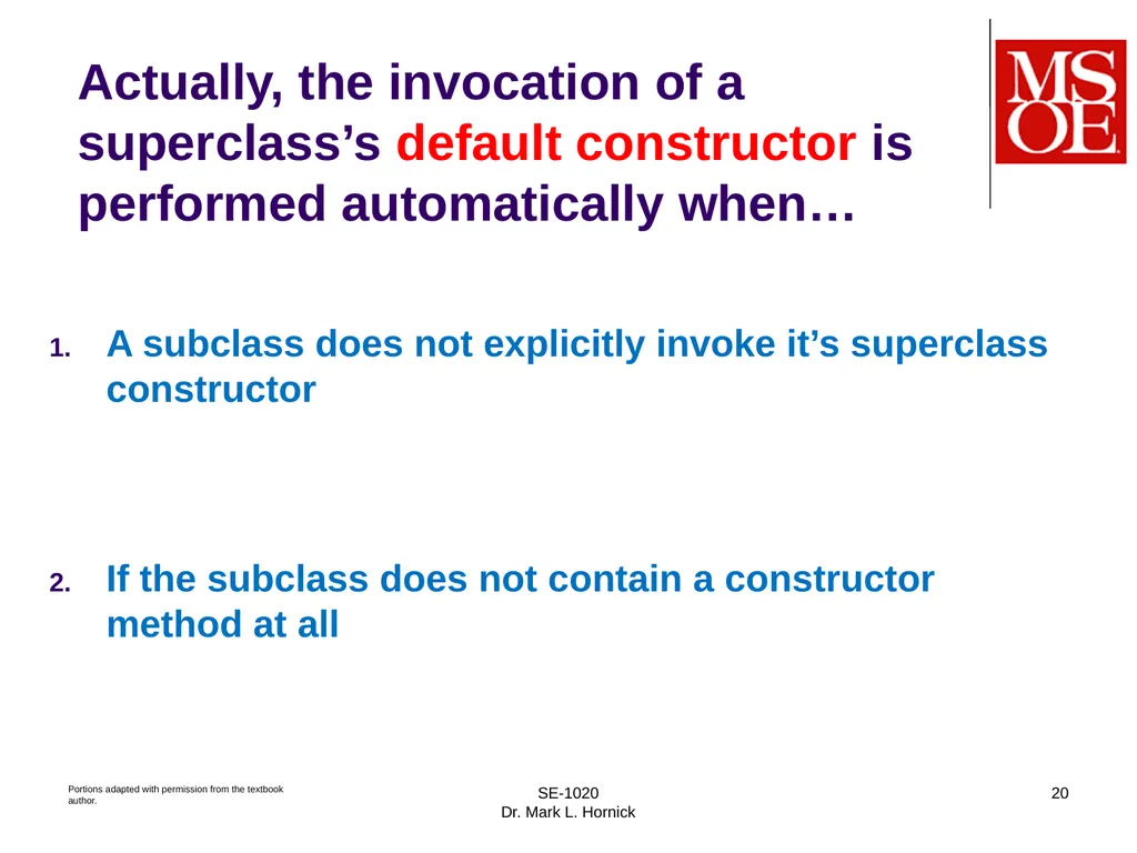 SE-1020 Dr. Mark L. Hornick 1 Composition, - slide 20 of 24