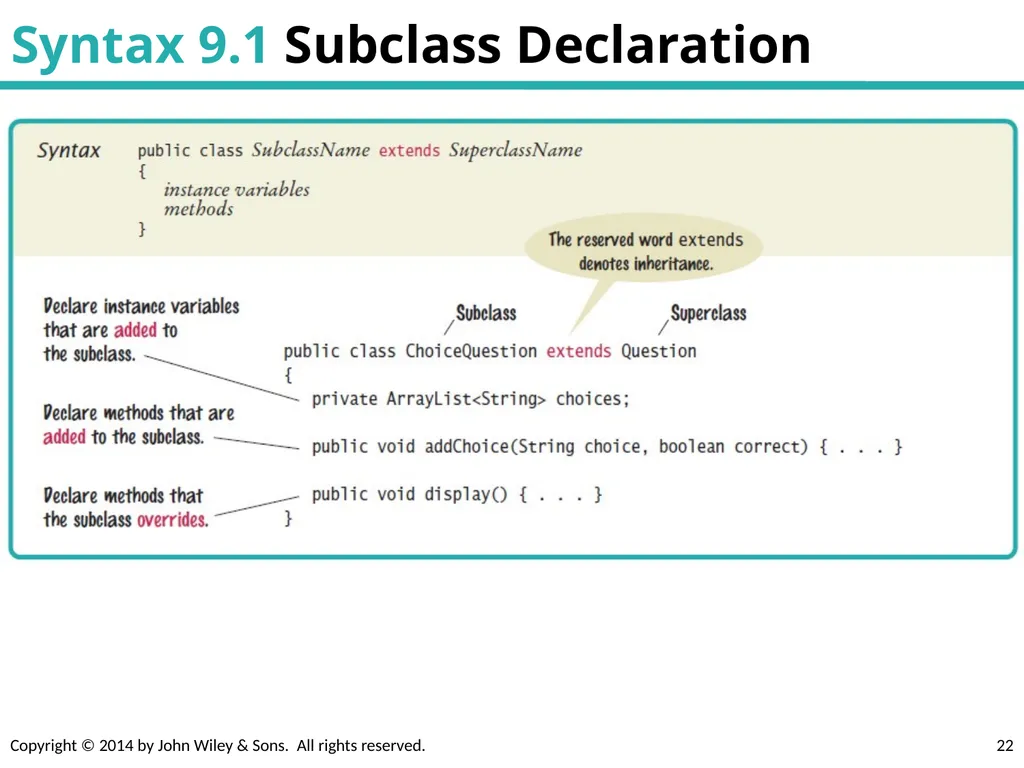 Chapter Goals To learn about inheritance To - slide 22 of 78