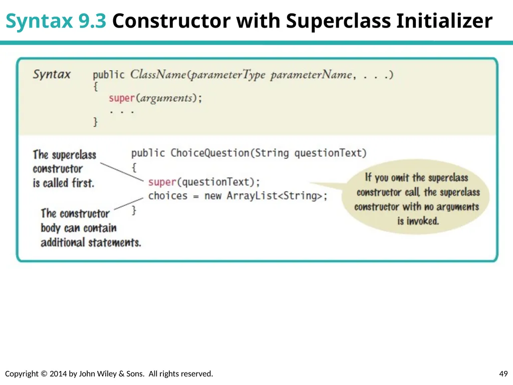 Chapter Goals To learn about inheritance To - slide 49 of 78