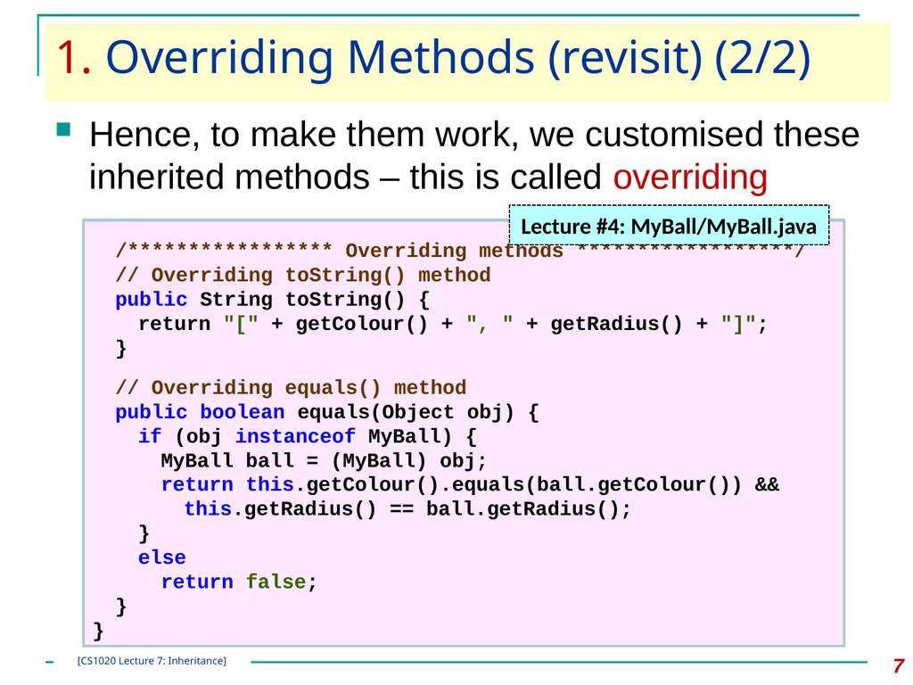 CS1020 Lecture Note #7: Object Oriented - slide 7 of 34