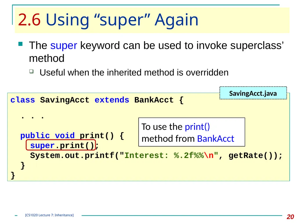 CS1020 Lecture Note #7: Object Oriented - slide 20 of 34