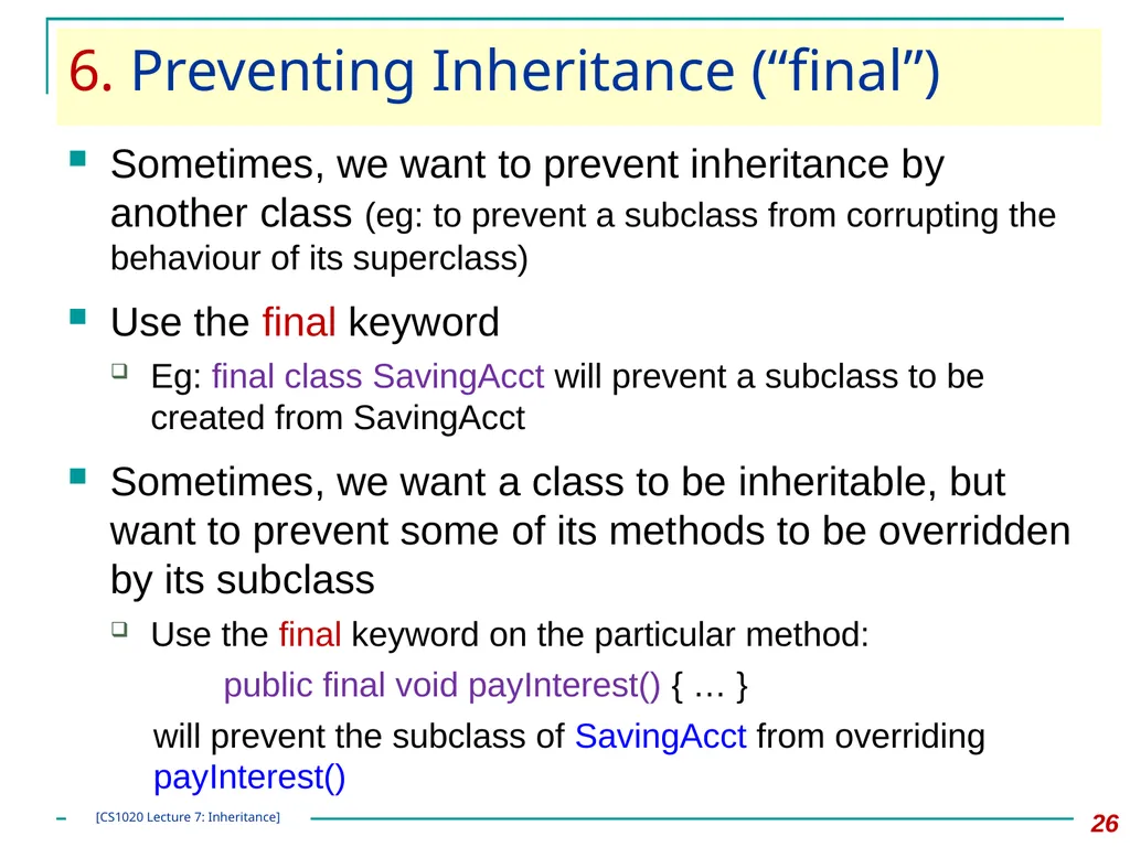 CS1020 Lecture Note #7: Object Oriented - slide 26 of 34