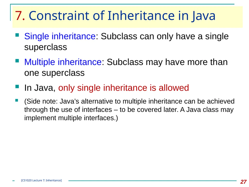 CS1020 Lecture Note #7: Object Oriented - slide 27 of 34