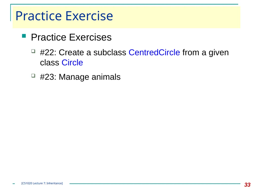 CS1020 Lecture Note #7: Object Oriented - slide 33 of 34