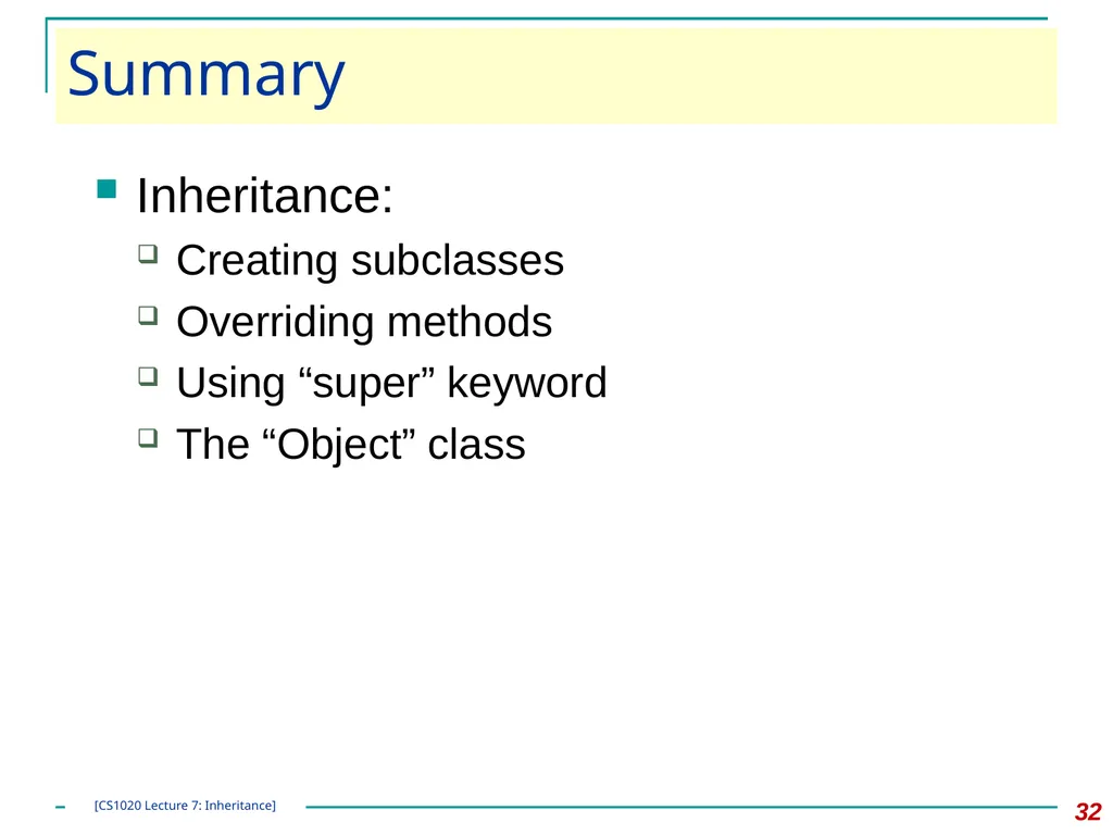 CS1020 Lecture Note #7: Object Oriented - slide 32 of 34
