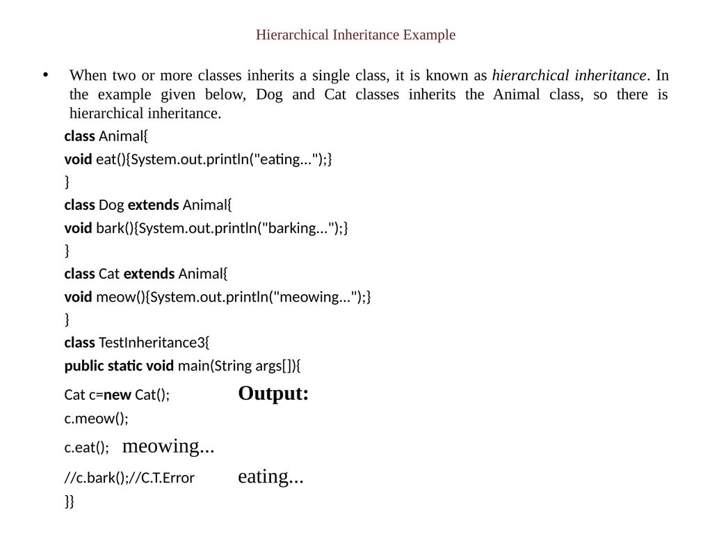 Inheritance Inheritance in Java is a mechanism in - slide 8 of 12