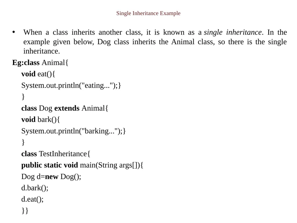 Inheritance Inheritance in Java is a mechanism in - slide 5 of 12