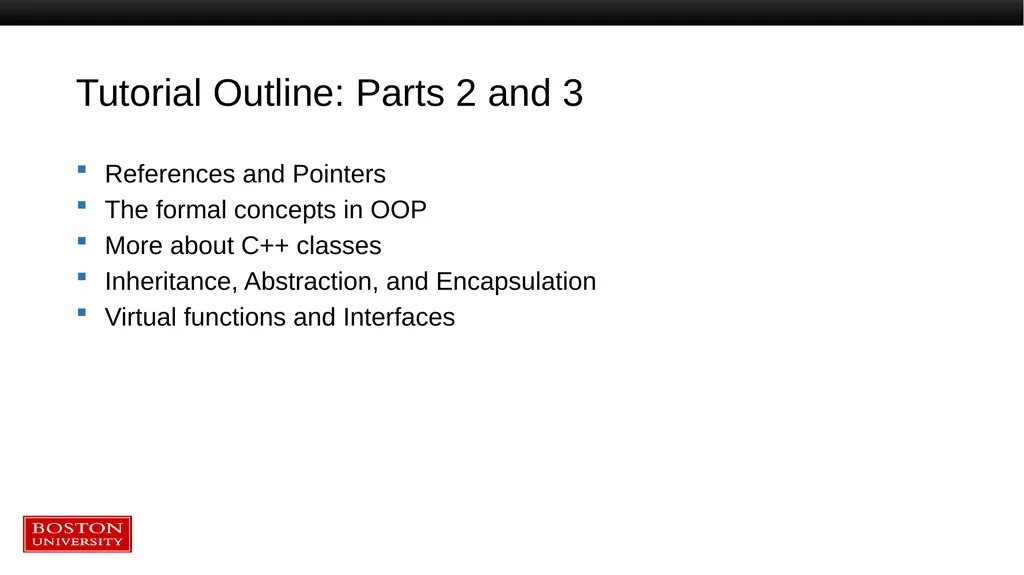 Introduction to C++: Part 2 Tutorial Outline: - slide 2 of 66