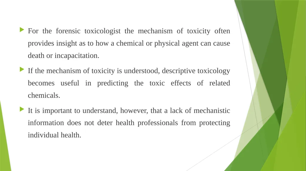 MECHANISTIC TOXICOLOGY VPP- 609 Unit I - slide 4 of 21