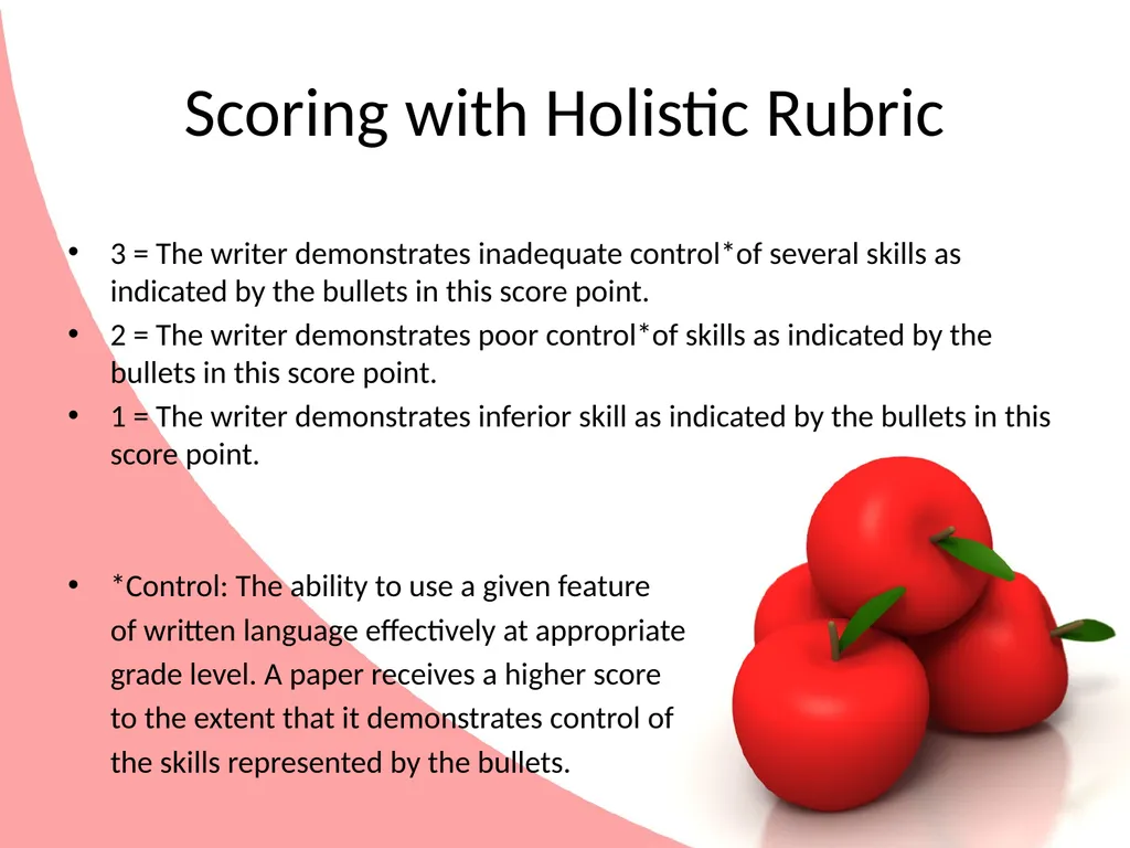 Holistic and 6+Traits Scoring Is it really apples - slide 6 of 12