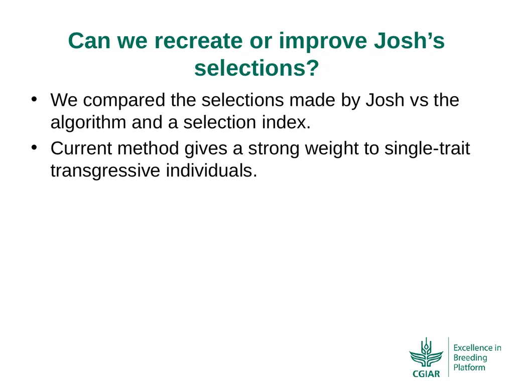 Bringing a selection index into the IRRI programs - slide 4 of 13