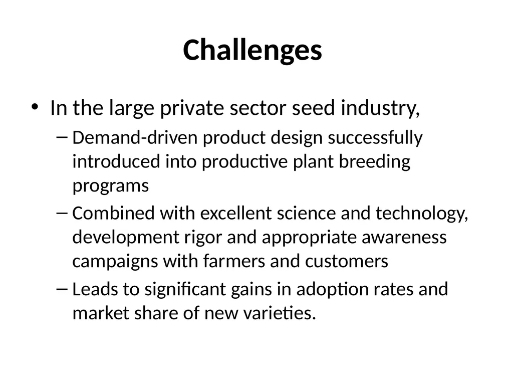 Chapter 4 New Variety Design and Product Profiling - slide 43 of 45