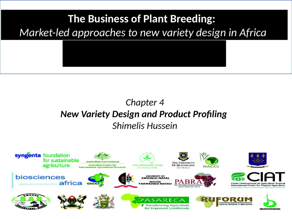 Chapter 4 New Variety Design and Product Profiling - slide 45 of 45