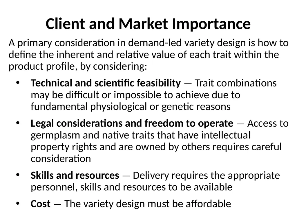 Chapter 4 New Variety Design and Product Profiling - slide 11 of 45
