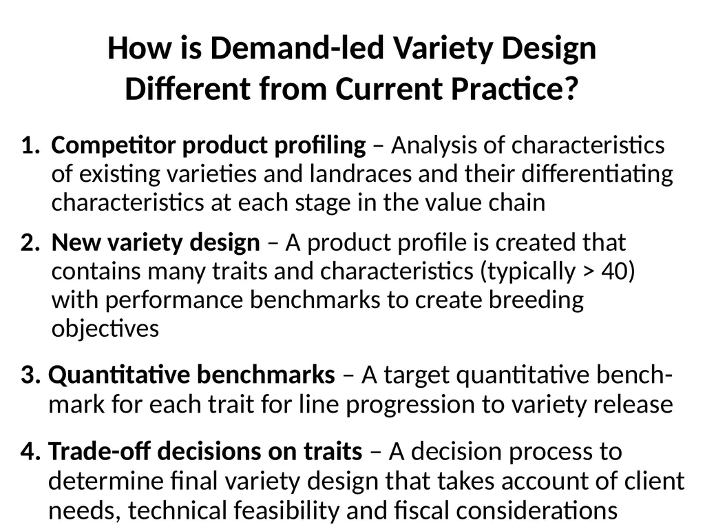 Chapter 4 New Variety Design and Product Profiling - slide 40 of 45