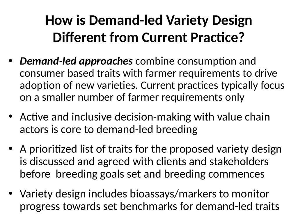 Chapter 4 New Variety Design and Product Profiling - slide 41 of 45