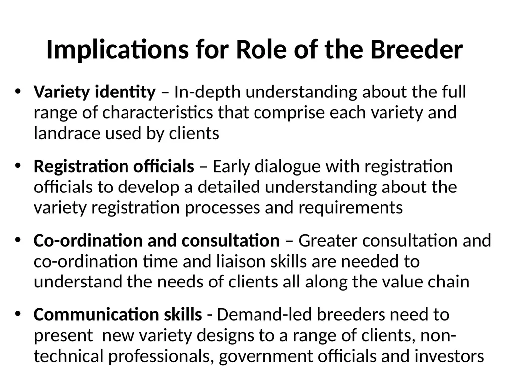 Chapter 4 New Variety Design and Product Profiling - slide 42 of 45