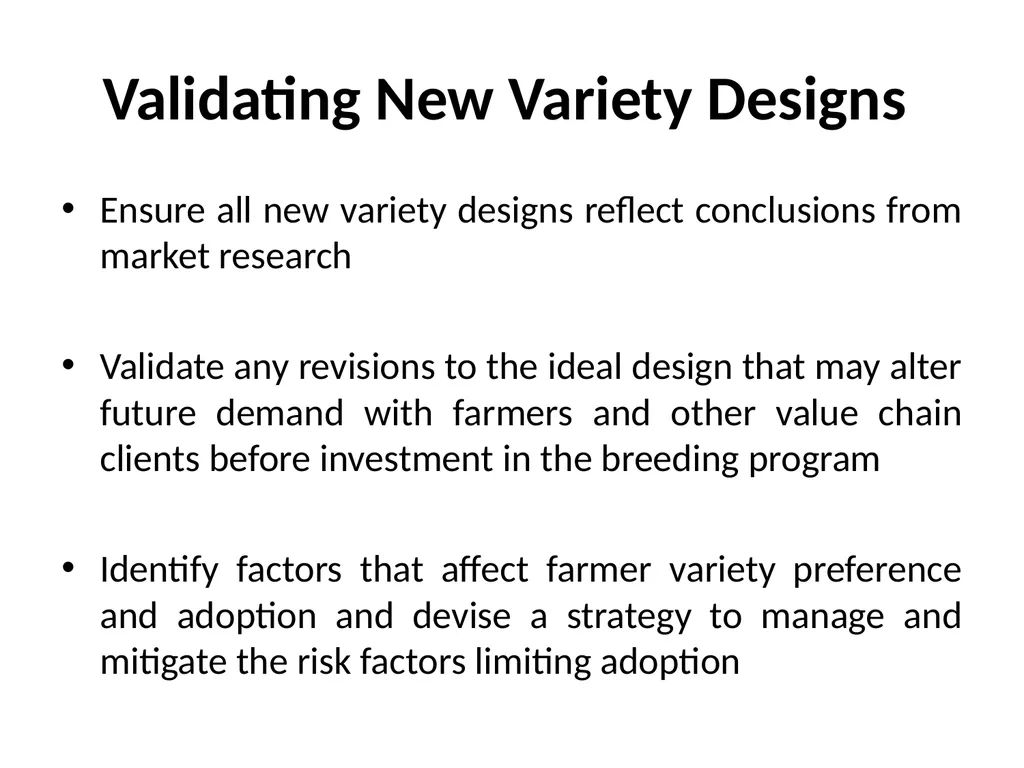 Chapter 4 New Variety Design and Product Profiling - slide 33 of 45