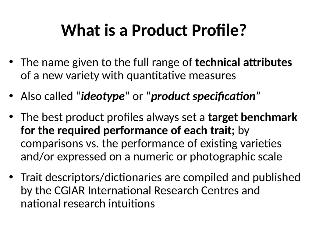 Chapter 4 New Variety Design and Product Profiling - slide 14 of 45