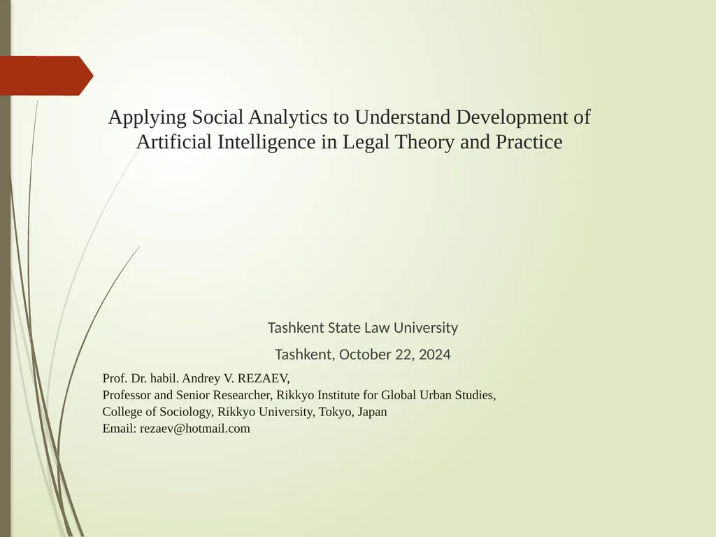 Applying Social Analytics to Understand - slide 1 of 17