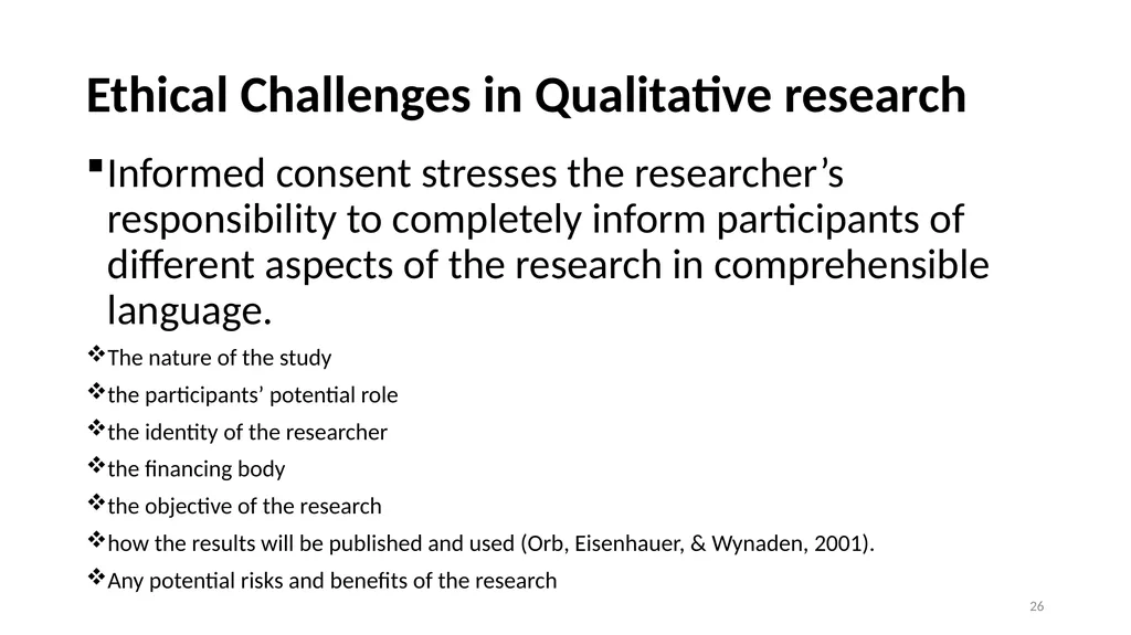 Narrative Research and Ethics in Qualitative - slide 26 of 31