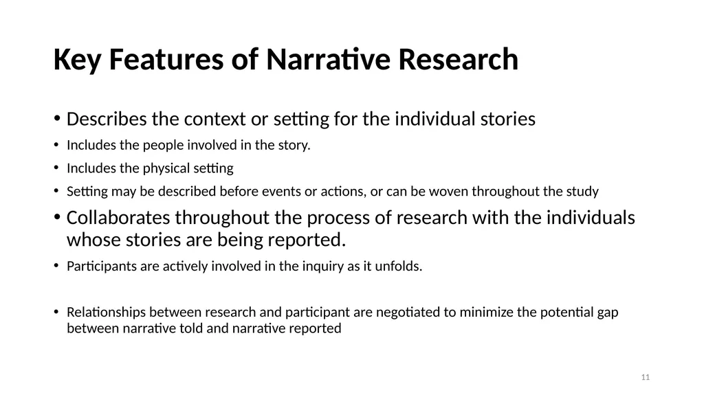 Narrative Research and Ethics in Qualitative - slide 11 of 31