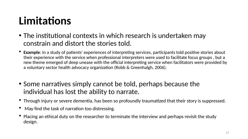 Narrative Research and Ethics in Qualitative - slide 17 of 31