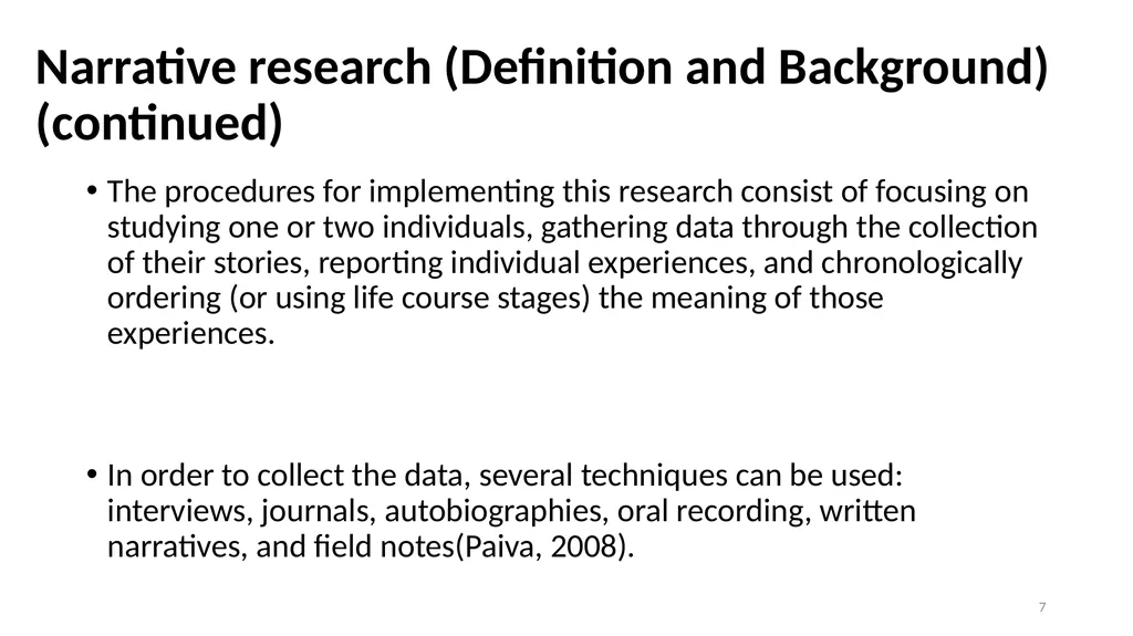 Narrative Research and Ethics in Qualitative - slide 7 of 31