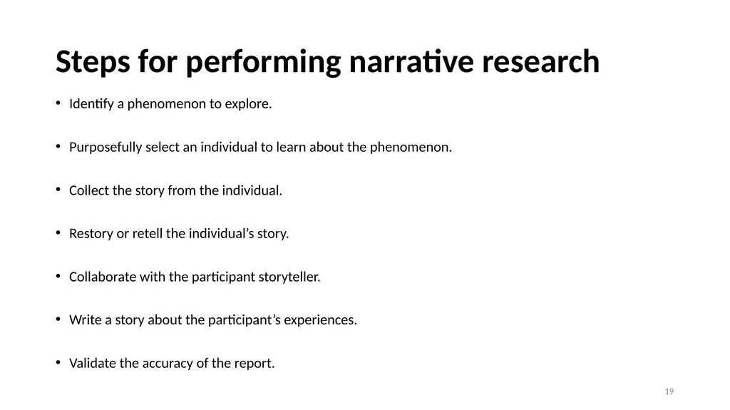 Narrative Research and Ethics in Qualitative - slide 19 of 31