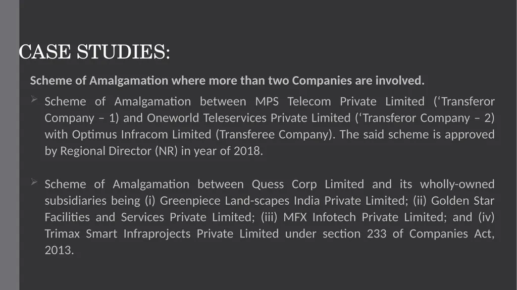 Merger and Amalgamation under section 233 (Fast - slide 9 of 17
