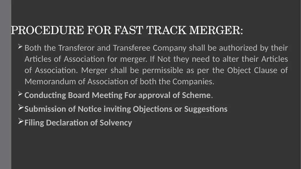 Merger and Amalgamation under section 233 (Fast - slide 5 of 17