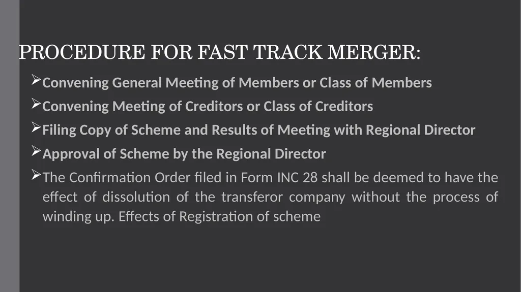 Merger and Amalgamation under section 233 (Fast - slide 6 of 17