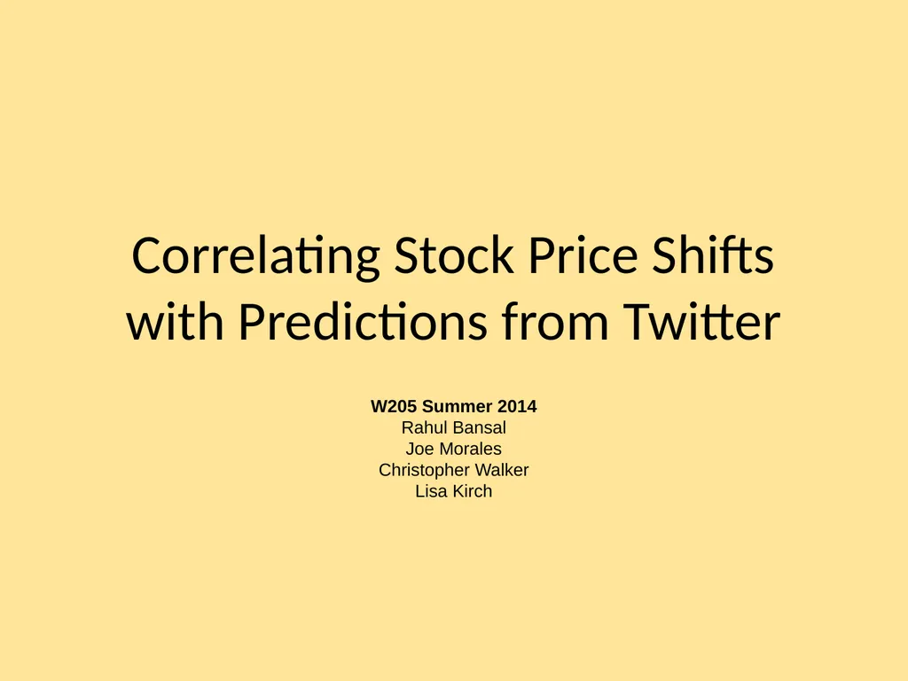 Correlating Stock Price Shifts with Predictions - slide 1 of 14
